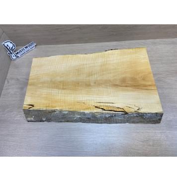 Клён Американский Spalted Волнистый заготовка корпуса Тангент АА Волна АА 48.5х285-235х490 мм (Массив) АКЦИЯ-22