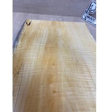 Клён Американский Spalted Волнистый заготовка корпуса Тангент АА Волна АА 48.5х285-235х490 мм (Массив) АКЦИЯ-17