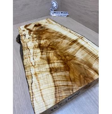 Клён Американский Волнистый заготовка корпуса для Тревел Гитары Тангент А Волна ААА 41х275-180х435 мм (массив) Уценка-трещины-14