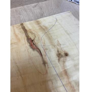 Клён Американский Волнистый заготовка на топ Смешанный АА Волна А 25х340-285х590-575 мм (1шт. под распил) АКЦИЯ-7