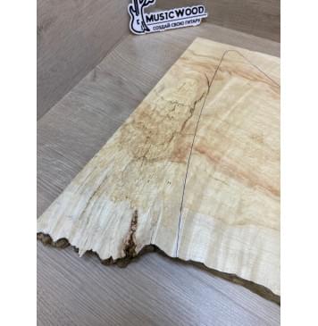 Клён Американский Волнистый заготовка на топ Смешанный АА Волна А 25х340-285х590-575 мм (1шт. под распил) АКЦИЯ-12