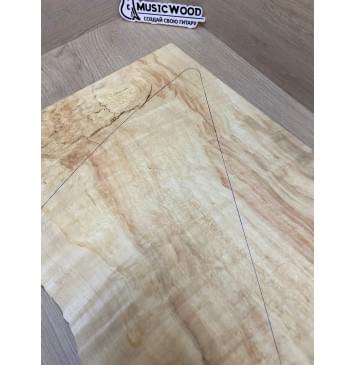 Клён Американский Волнистый заготовка на топ Смешанный АА Волна А 25х340-285х590-575 мм (1шт. под распил) АКЦИЯ-10