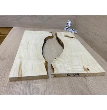 Клён Американский Каповый заготовка на топ под заливку Смешанный А 19х210-120х470 мм 2шт-1