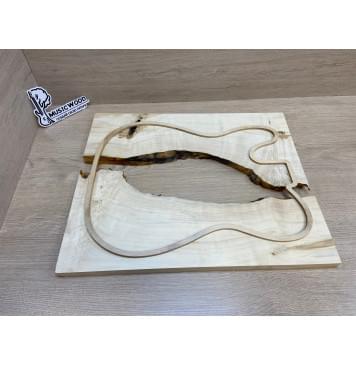 Клён Американский Каповый заготовка на топ под заливку Смешанный А 19х210-120х470 мм 2шт-2