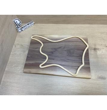 Орех Американский Заболонь заготовка на топ для Тревел гитары Тангент АА 22х268х365 мм - (цельный) АКЦИЯ-0