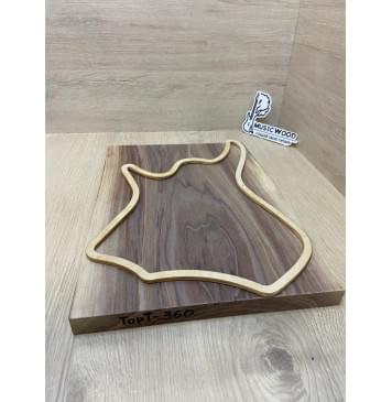 Орех Американский Заболонь заготовка на топ для Тревел гитары Тангент АА 22х268х365 мм - (цельный) АКЦИЯ-2