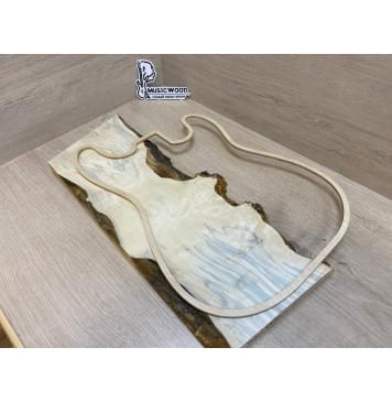 Клён Американский Каповый заготовка на топ под заливку Тангент АА Кап АА 28х205х535-480 мм (цельный)-2