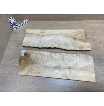 Клён Американский Волнистый заготовка на топ для Тревел гитары Смешанный А Волна АА 17х160-142х455-430 мм - 2 шт. (книжкой) АКЦИЯ-8