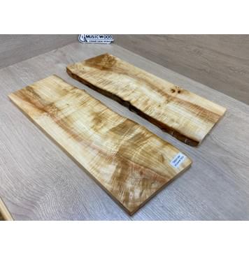 Клён Американский Волнистый заготовка на топ для Тревел гитары Смешанный А Волна АА 17х160-142х455-430 мм - 2 шт. (книжкой) АКЦИЯ-16