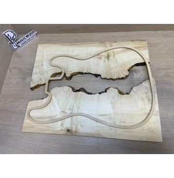 Клён Американский Каповый заготовка на топ под заливку Смешанный АА Кап АА 9х175-150х480 мм (2шт. книжкой) АКЦИЯ-8