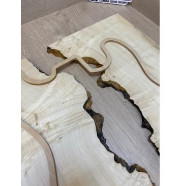 Клён Американский Каповый заготовка на топ под заливку Смешанный АА Кап АА 9х175-150х480 мм (2шт. книжкой) АКЦИЯ-7