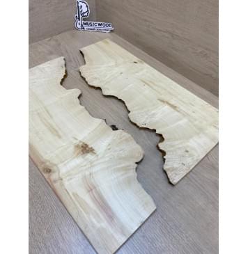 Клён Американский Каповый заготовка на топ под заливку Смешанный АА Кап АА 9х175-150х480 мм (2шт. книжкой) АКЦИЯ-11