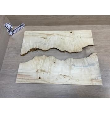 Клён Американский Каповый заготовка на топ под заливку Смешанный АА Кап АА 11х170-140х485 мм (2шт. книжкой) АКЦИЯ-8