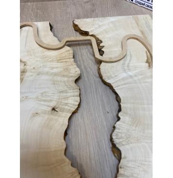 Клён Американский Каповый заготовка на топ под заливку Смешанный АА Кап АА 11х170-140х485 мм (2шт. книжкой) АКЦИЯ-7