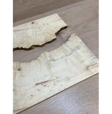 Клён Американский Каповый заготовка на топ под заливку Смешанный АА Кап АА 11х170-140х485 мм (2шт. книжкой) АКЦИЯ-9