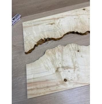 Клён Американский Каповый заготовка на топ под заливку Смешанный АА Кап АА 11х170-140х485 мм (2шт. книжкой) АКЦИЯ-14