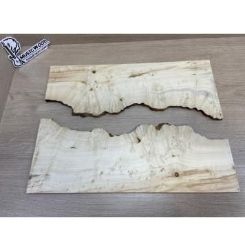 Клён Американский Каповый заготовка на топ под заливку Смешанный АА Кап АА 11х170-140х485 мм (2шт. книжкой) АКЦИЯ-13