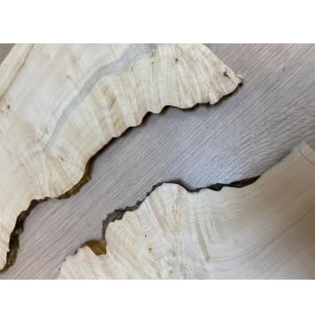 Клён Американский Каповый заготовка на топ под заливку Смешанный АА Кап АА 11х170-140х485 мм (2шт. книжкой) АКЦИЯ-10