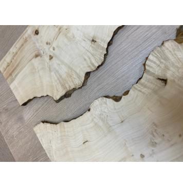 Клён Американский Каповый заготовка на топ под заливку Смешанный АА Кап АА 11х170-140х485 мм (2шт. книжкой) АКЦИЯ-11