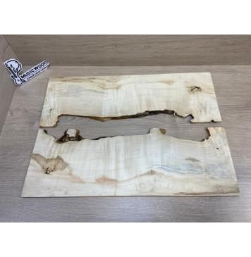 Клён Американский Каповый заготовка на топ под заливку Смешанный АА Кап А 9х170-150х565 мм (2шт. книжкой) -5