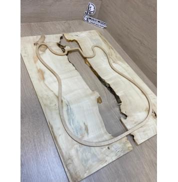 Клён Американский Каповый заготовка на топ под заливку Смешанный АА Кап А 9х170-150х565 мм (2шт. книжкой) -6