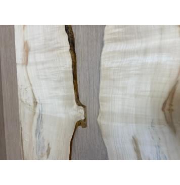 Клён Американский Каповый заготовка на топ под заливку Смешанный АА Кап А 9х170-150х565 мм (2шт. книжкой) -8