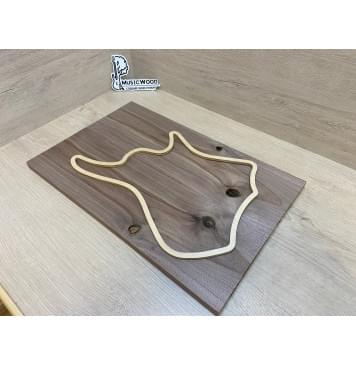 Орех Американский заготовка на топ для Тревел гитары под заливку Смешанный А 15х148х470 мм - 2 шт. (книжкой)-2