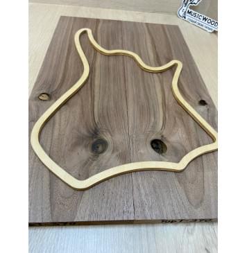 Орех Американский заготовка на топ для Тревел гитары под заливку Смешанный А 15х148х470 мм - 2 шт. (книжкой)-3