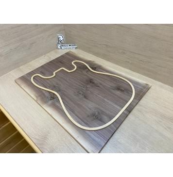 Орех Американский заготовка на топ под заливку Смешанный А 11х210-195х540 мм - 2 шт (книжкой)-1