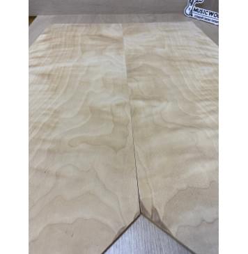 Берёза Пламенная заготовка на топ (шлифованный) Смешанный ААА Волна АА 4х270-210х600-535 мм - 2шт (книжкой) АКЦИЯ-3