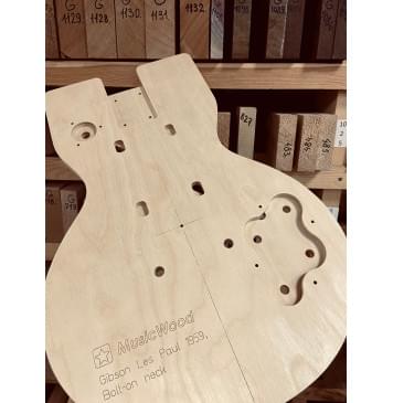 Gibson Les Paul 1959, крепление грифа на болтах (Bolt-on neck) - шаблоны гитары-11