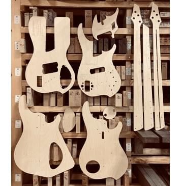 Dingwall NG 4 string, 24 лада, 34-36.25", Dingwall individual string bridge units, полный комплект для фрезеровки гитары, фанера 8мм-0