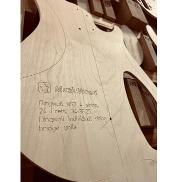 Dingwall NG 4 string, 24 лада, 34-36.25", Dingwall individual string bridge units, полный комплект для фрезеровки гитары, фанера 8мм-2