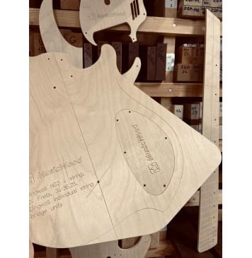 Dingwall NG 4 string, 24 лада, 34-36.25", Dingwall individual string bridge units, полный комплект для фрезеровки гитары, фанера 8мм-10