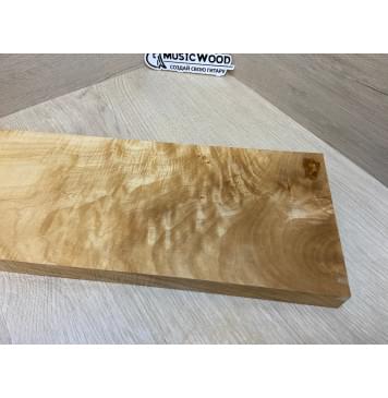 Клён Белый Явор , Волнистый заготовка на топ для Тревел гитары Смешанный АА Волна А 27х154х410-380 мм (1 шт под распил)й-5