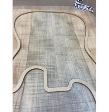 Клён Американский Волнистый заготовка на топ Радиал АА Волна ААА 25х226-196х545 мм (2 шт книжкой)-12