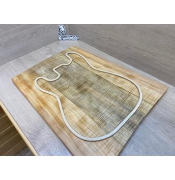 Клён Американский Волнистый заготовка на топ Радиал АА Волна ААА 25х226-196х545 мм (2 шт книжкой)-2