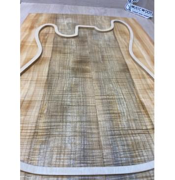 Клён Американский Волнистый заготовка на топ Радиал АА Волна ААА 25х226-196х545 мм (2 шт книжкой)-0