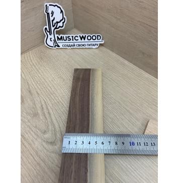 Орех Американский Заболонь заготовка накладки для электрогитары Радиал А 10х63-56х490 мм-10
