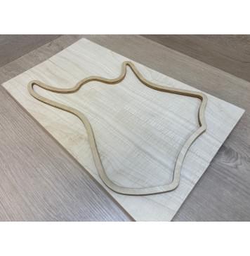 Клён Белый Явор, Волнистый заготовка на топ для Тревел гитары Смешанный АА Волна А 23х140-123х435 мм - 2 шт (книжкой) Уценка-потемнения с обратной стороны-4