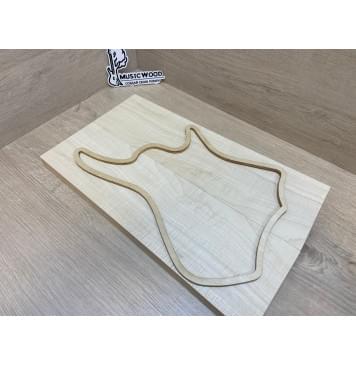 Клён Белый Явор, Волнистый заготовка на топ для Тревел гитары Смешанный АА Волна А 23х140-123х435 мм - 2 шт (книжкой) Уценка-потемнения с обратной стороны-8