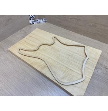 Клён Белый Явор, Волнистый заготовка на топ для Тревел гитары Смешанный АА Волна А 23х140-123х435 мм - 2 шт (книжкой) Уценка-потемнения с обратной стороны-0