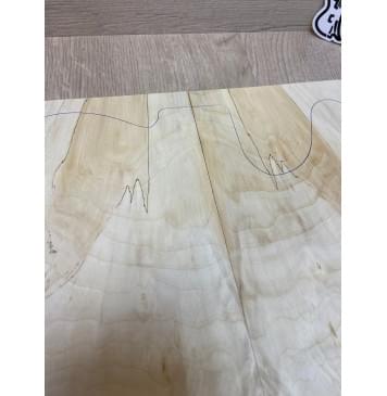 Клён Американский Волнистый заготовка на топ Смешанный АА Волна АА 11х184-144х435 мм - 2 шт. (книжкой) АКЦИЯ-4