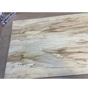 Клён Американский Волнистый заготовка на топ Смешанный А Волна А 19х183-170х530 мм - 2 шт. (книжкой) Уценка-трещины с обратной стороны-4