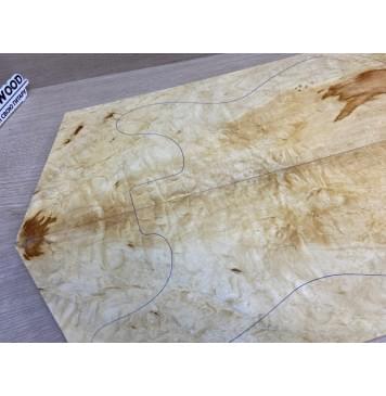 Клён Американский Волнистый заготовка на топ Смешанный ААА Волна АА 20х182-157х510-460 мм - 2 шт. (книжкой) АКЦИЯ-10