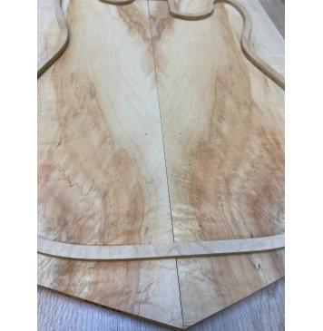 Клён Американский Spalted Волнистый заготовка на топ Смешанный ААА Волна А 19х187х530-470 мм - 2шт.(книжкой) Уценка-гнилостные поражения древесины, под стабилизацию или работу с порозаполнителями-4