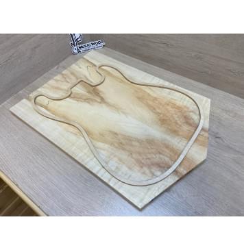 Клён Американский Spalted Волнистый заготовка на топ Смешанный ААА Волна А 19х187х530-470 мм - 2шт.(книжкой) Уценка-гнилостные поражения древесины, под стабилизацию или работу с порозаполнителями-5