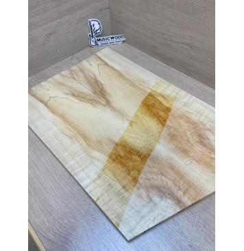 Клён Американский Spalted Волнистый заготовка на топ Смешанный ААА Волна А 19х187х530-470 мм - 2шт.(книжкой) Уценка-гнилостные поражения древесины, под стабилизацию или работу с порозаполнителями-6