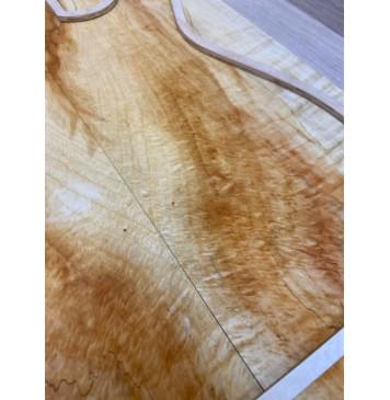 Клён Американский Spalted Волнистый заготовка на топ Смешанный ААА Волна А 19х187х530-470 мм - 2шт.(книжкой) Уценка-гнилостные поражения древесины, под стабилизацию или работу с порозаполнителями-9