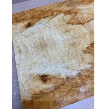 Клён Американский Волнистый заготовка на топ Смешанный ААА Волна АА 17х186-182х515-490 мм - 2 шт. (книжкой) АКЦИЯ-13